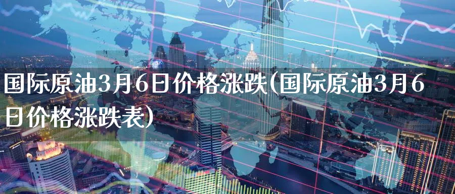 国际原油3月6日价格涨跌(国际原油3月6日价格涨跌表)_国际期货_第1张_青花期货直播间 国际原油3月6日价格涨跌(国际原油3月6日价格涨跌表)_https://qh.ynbygsw.com_国际期货_第1张
