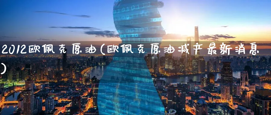 2012欧佩克原油(欧佩克原油减产最新消息)_财金百科_第1张_青花期货直播间 2012欧佩克原油(欧佩克原油减产最新消息)_https://qh.ynbygsw.com_财金百科_第1张